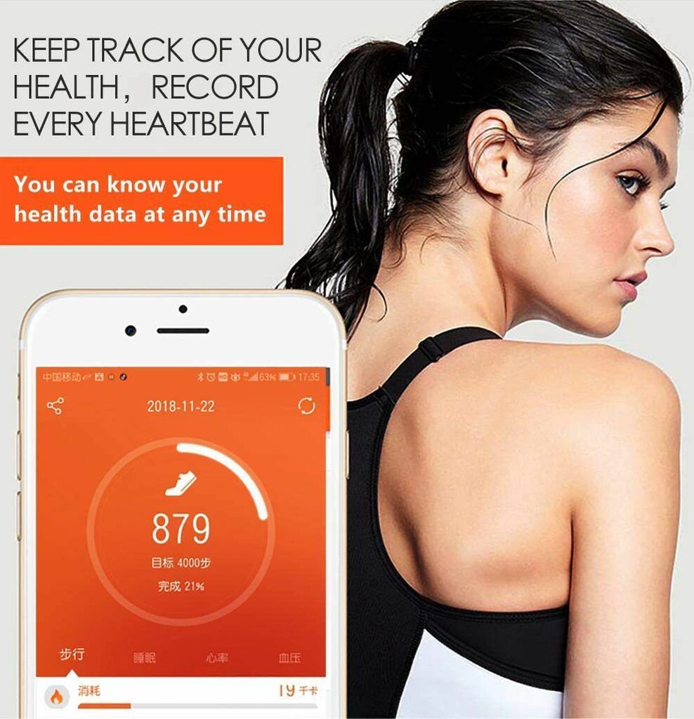 Fitness Tracker F10+ Smart Watch, IP67 Waterproof Activity Tracker - Black & Green