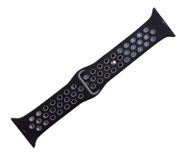 Gadgetgyz Silicone Strap for 42/44mm Apple Watch - Black & Grey (S/M)