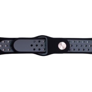 Gadgetgyz Silicone Strap for 42/44mm Apple Watch - Black & Grey (S/M) - Image 2