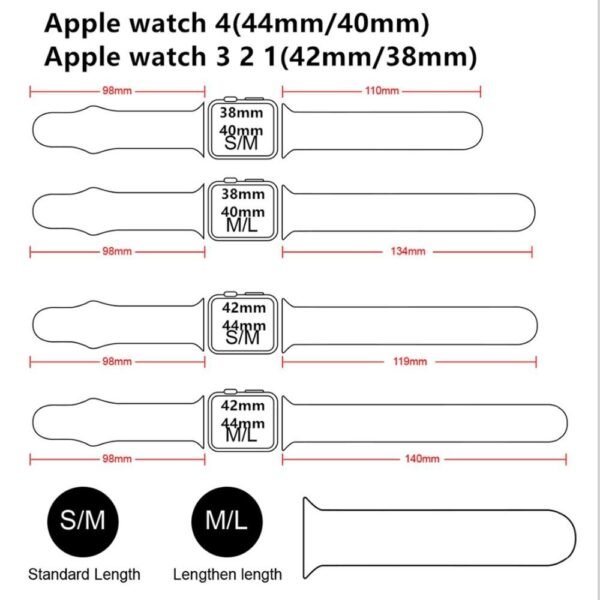 Apple Watch Silicone Strap - 42mm/44mm - Black