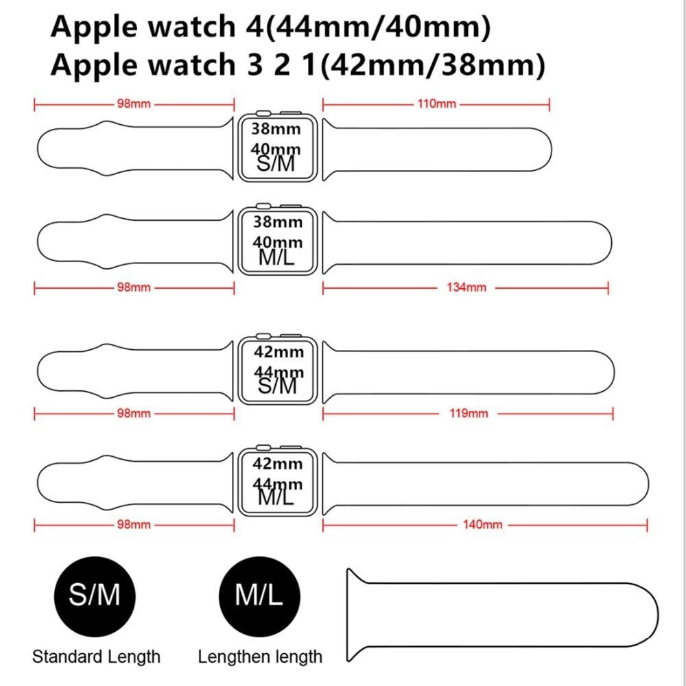 Apple Watch Silicone Strap - 42mm/44mm - Black - Image 4
