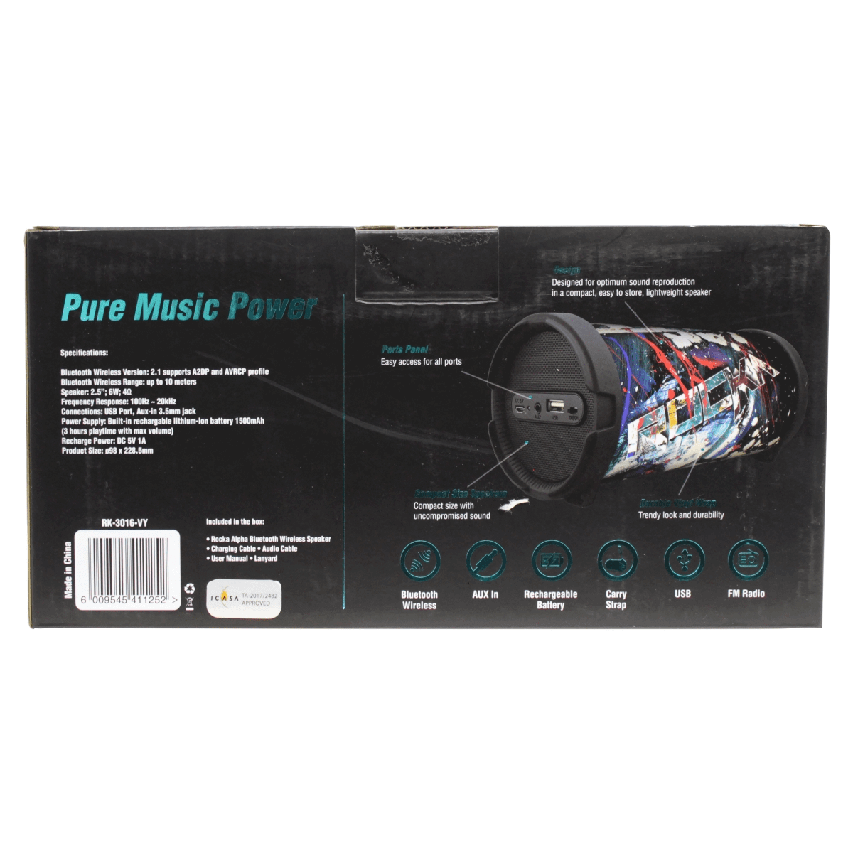 Rocka Alpha Series Bluetooth Speaker Vinyl - Image 2
