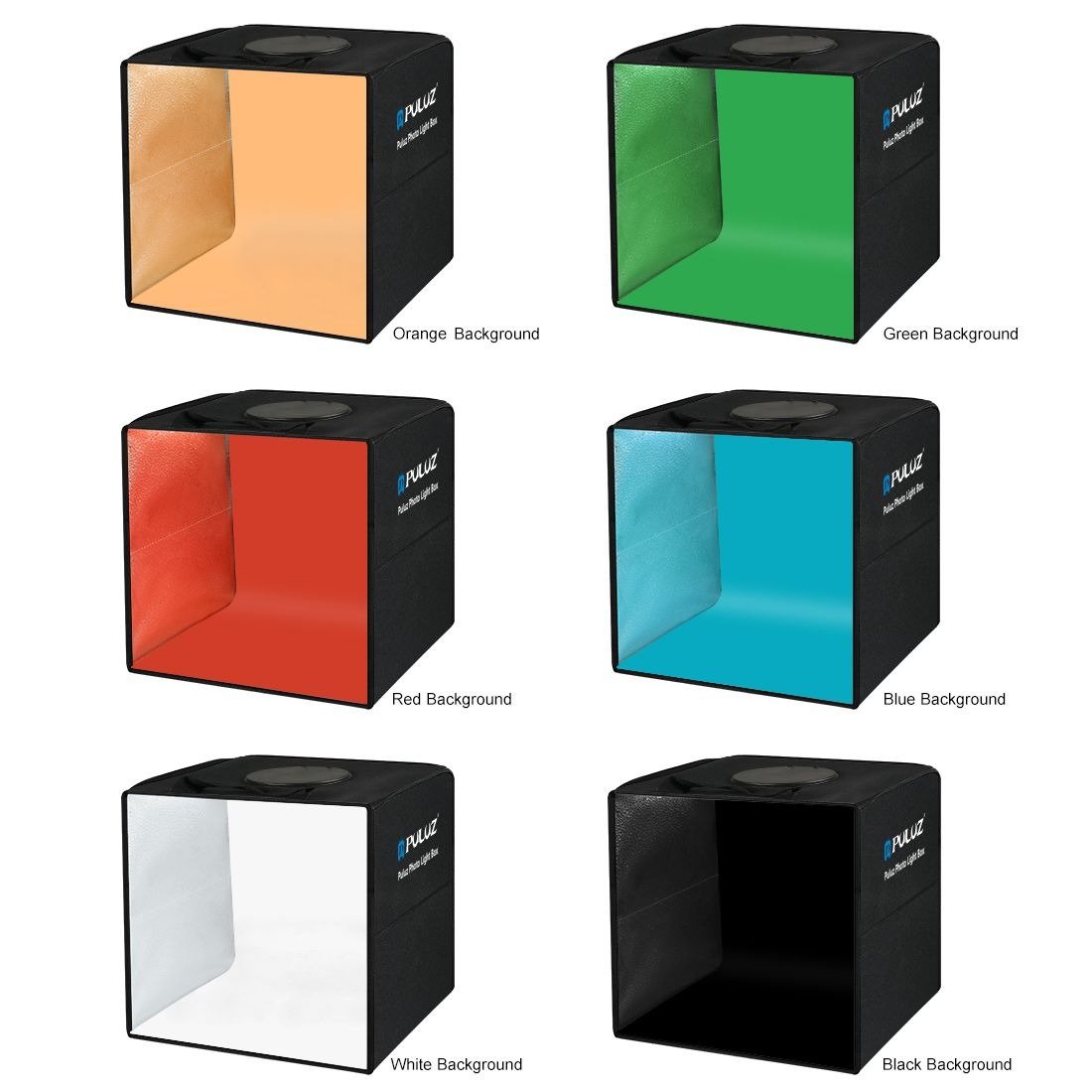 PULUZ 30cm LED Photo Softbox with 6 Colour Backdrops - Image 2
