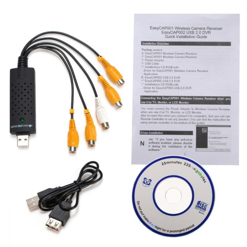 4 Channel USB DVR Video Audio Capture Adapter Easycap