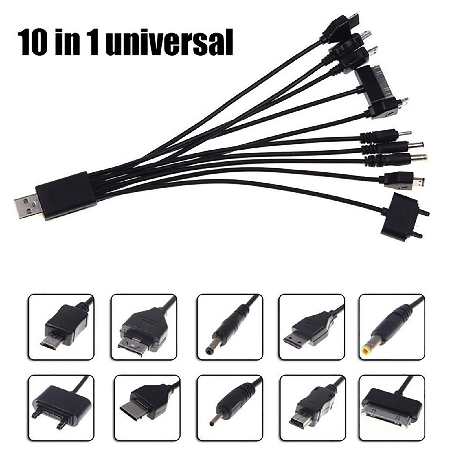 Universal 10 in 1 Multi USB Cable Car Charger for Mobile Phone - Image 4