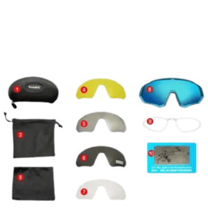 Kapvoe Sports Cycling Glasses Uv400 Protection 4 Replaceable Lenses with Frame - Image 2