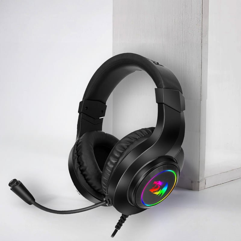 REDRAGON Over-Ear HYLAS Aux (Mic and Headset)|USB (Power Only)
RGB Gaming Headset - Black