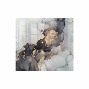 Decorative Glass Wall Tile 598MM X 650MM Ink Contrast