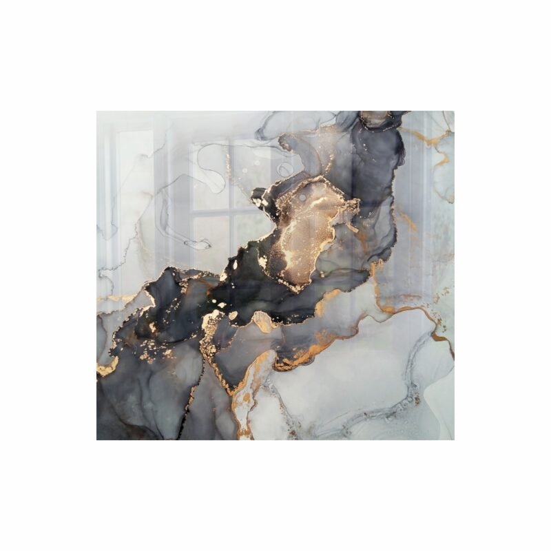 Decorative Glass Wall Tile 598MM X 650MM Ink Contrast