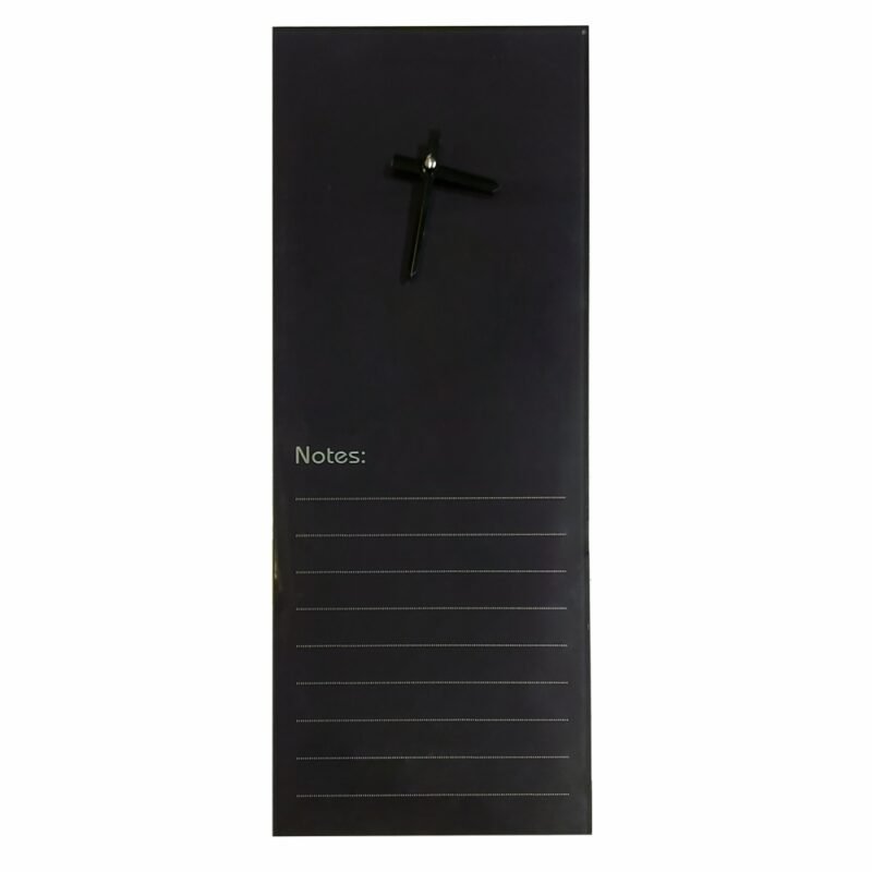 Glass Clock With Notes (200 x 580mm - Black)