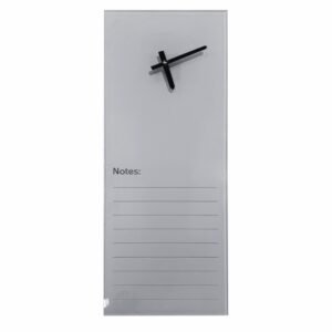 Glass Clock With Notes (200 x 580mm - Grey)