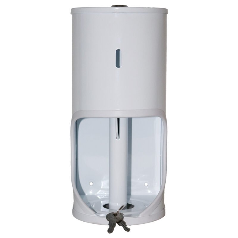 Janitorial TR2 Toilet Roll Holder Lockable - Mild Steel White