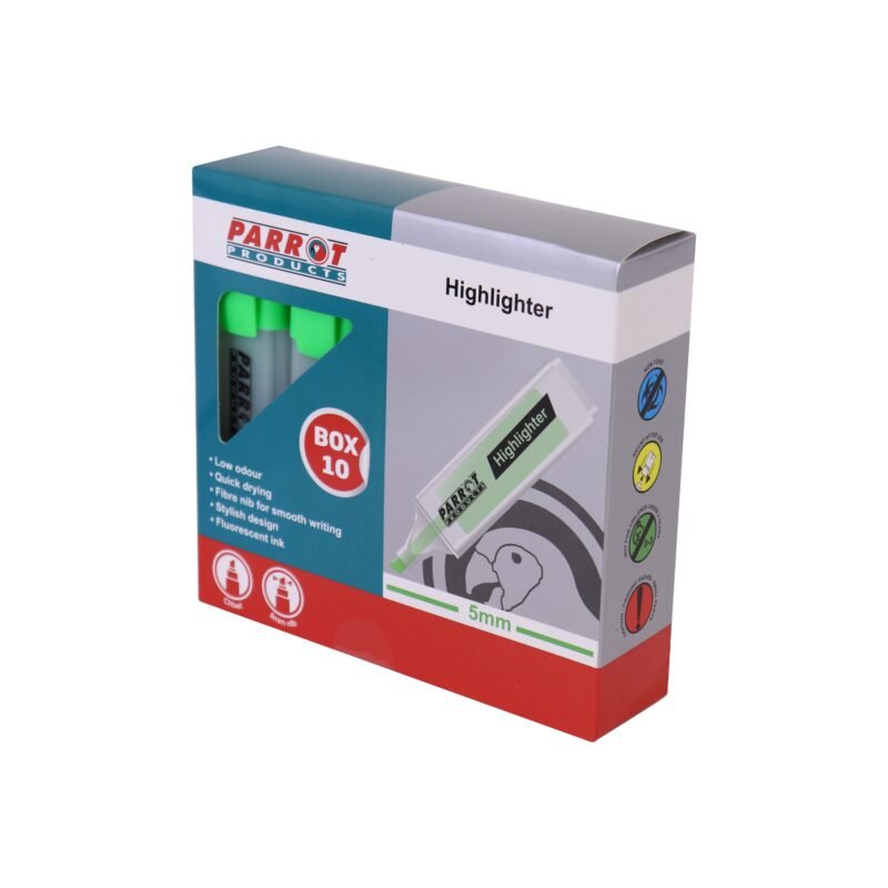 Highlighter Marker Box (10 Markers - Green)