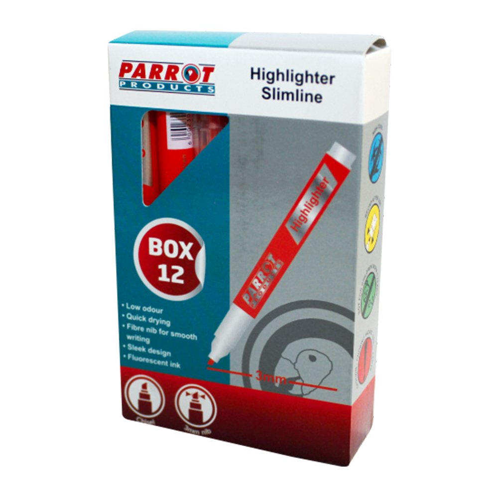 Highlighter Marker Slimline (Box of 12 – Orange)