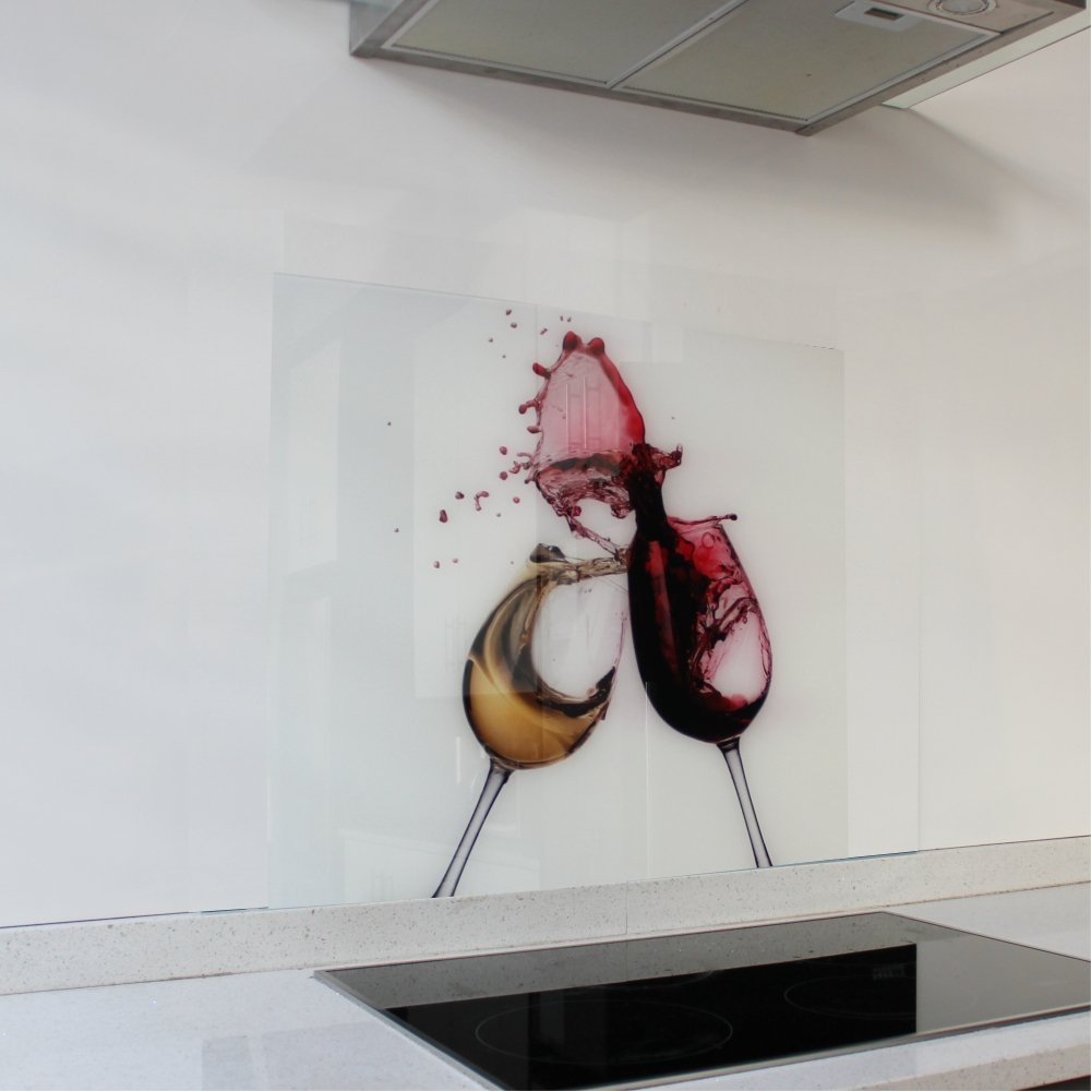 Decorative Glass Wall Tile (598 x 650 x 6mm) Wine Glasses