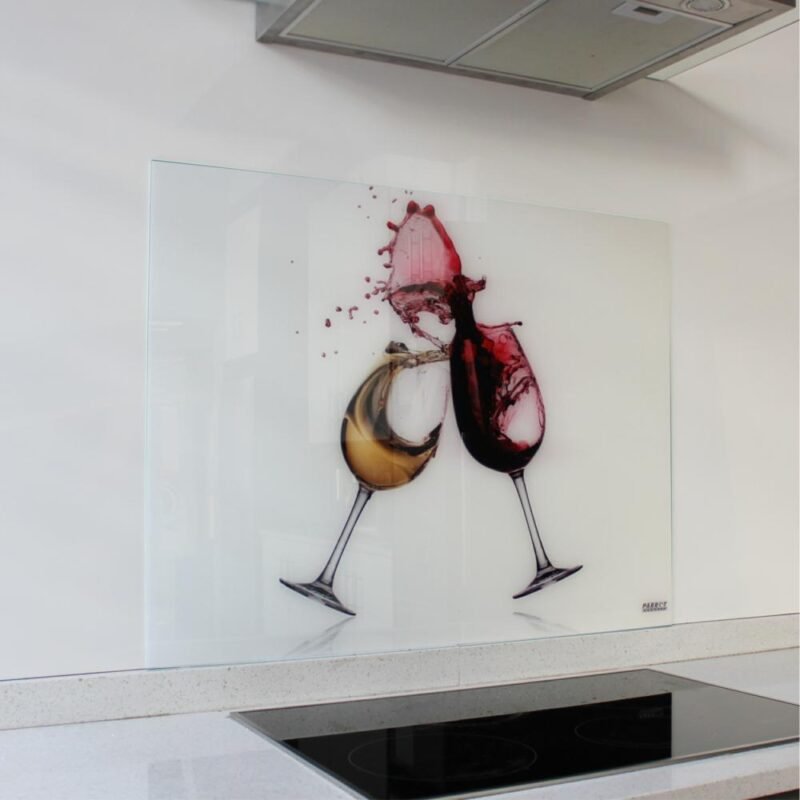 Decorative Glass Wall Tile (898 x 700 x 6mm) Wine Glasses