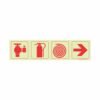 Photoluminescent 190mm Safet Sign F3 Fire Hydrant Fire Extinguisher Fore Hose Reel Arrow Right