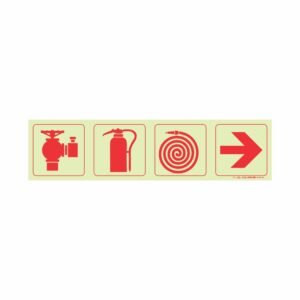 Photoluminescent 190mm Safet Sign F3 Fire Hydrant Fire Extinguisher Fore Hose Reel Arrow Right