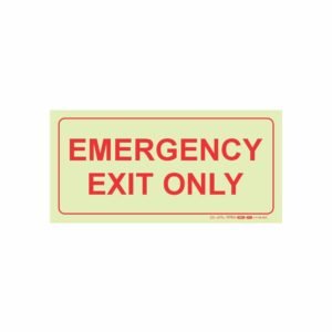 Photoluminescent 190mm Safety Sign F41 Emergency Exit Only
