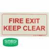 Photoluminescent 190mm Safety Sign F45 Fire Exit Keep Clear