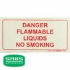 Photoluminescent 190mm Safety Sign - F46 Danger Flammable Liquids No Smoking