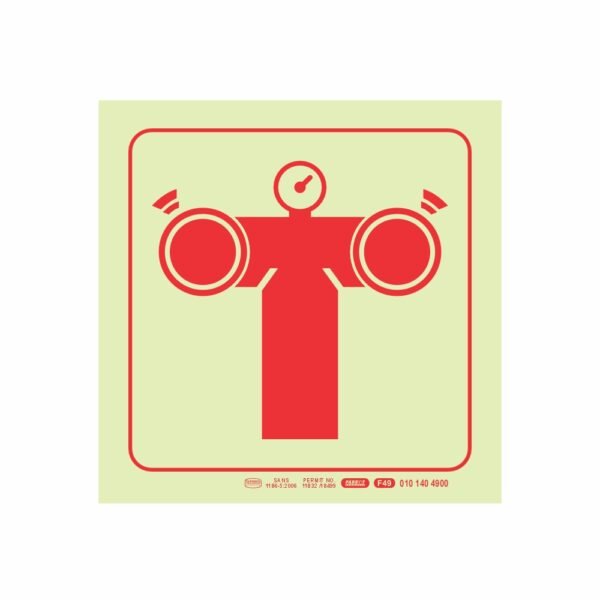 photoluminescent 190mm Safety Sign F49 Fire Pump Connection