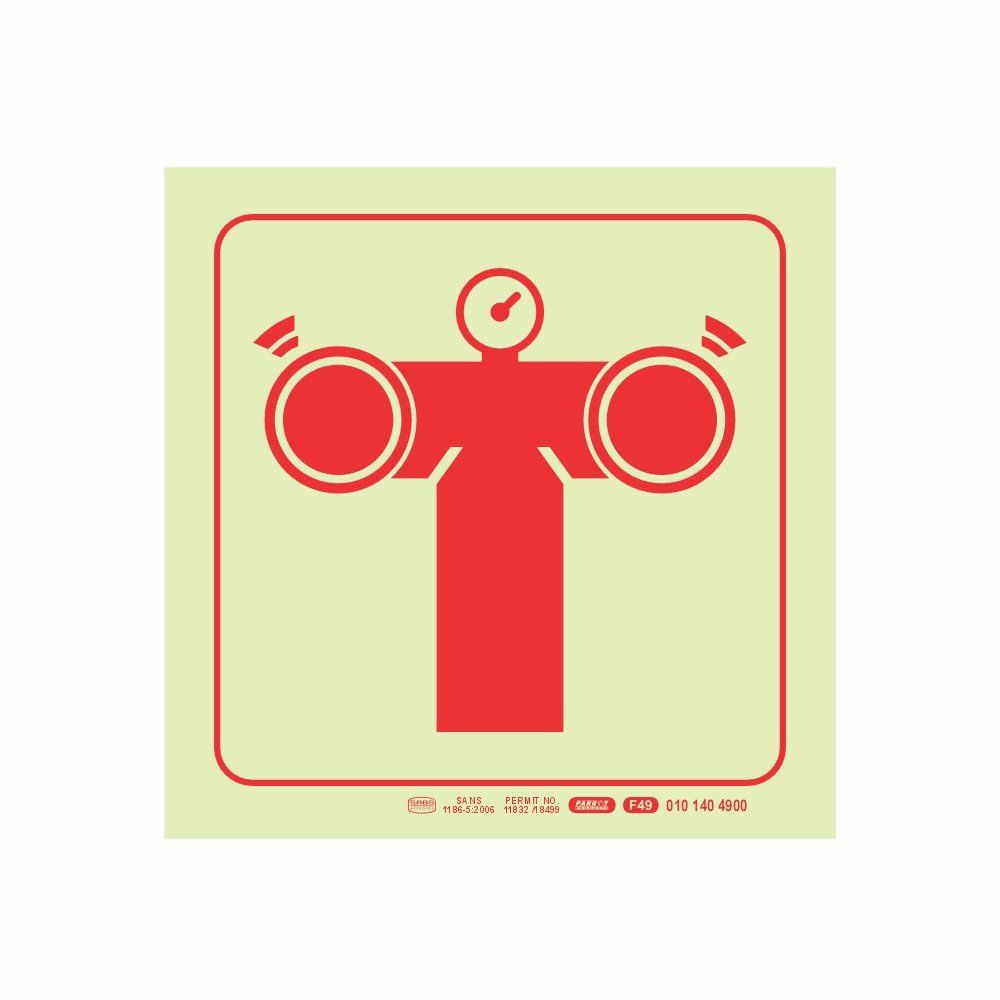 photoluminescent 190mm Safety Sign F49 Fire Pump Connection