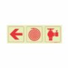 Photoluminescent 190mm Safety Sign F8 Arrow Left Fire Hose Reel Fire Hydrant