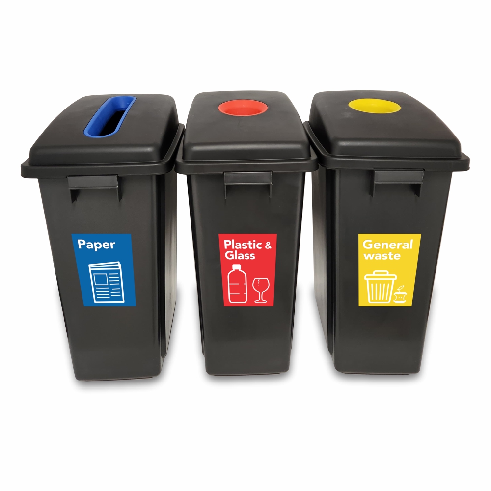 Janitorial Bin Recycling Set of 3 – Plastic