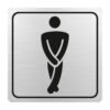 Gents Toilet Symbolic Sign - Black Printed on Brushed Aluminium ACP (150 x 150mm)
