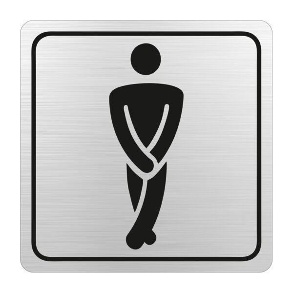 Gents Toilet Symbolic Sign - Black Printed on Brushed Aluminium ACP (150 x 150mm)