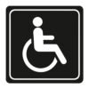 Sign Symbolic 150*150mm Black Printed Disabled Toilet Sign on White ACP