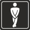 Sign Stmbolic 150*150mm Black Printed Gents Toilet Sign on White ACP