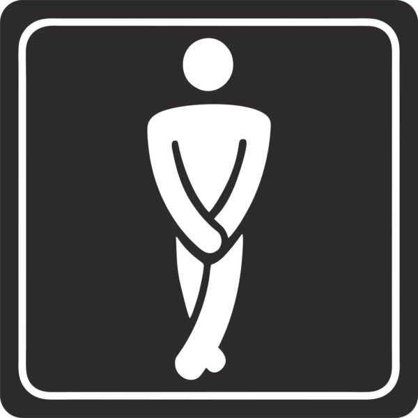Sign Stmbolic 150*150mm Black Printed Gents Toilet Sign on White ACP