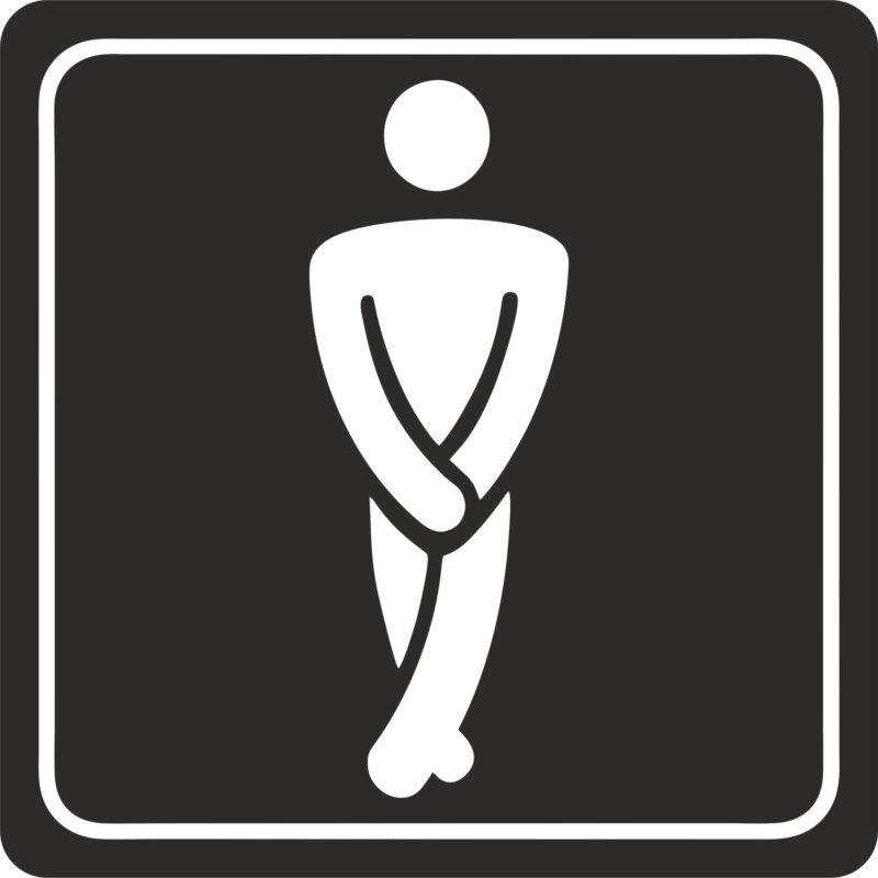 Sign Stmbolic 150*150mm Black Printed Gents Toilet Sign on White ACP