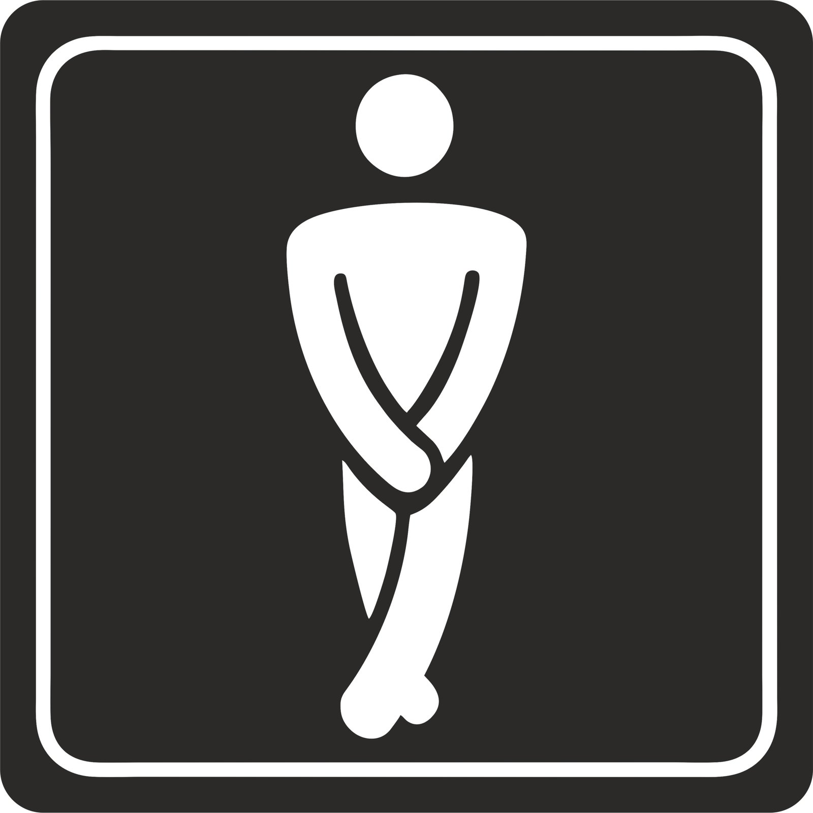 Sign Stmbolic 150*150mm Black Printed Gents Toilet Sign on White ACP