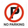 No Parking Symbolic Sign - Printed on White ACP (150 x 150mm)