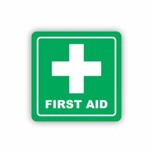 Green First Aid Symbolic Sign - Printed on White ACP (150 x 150mm)
