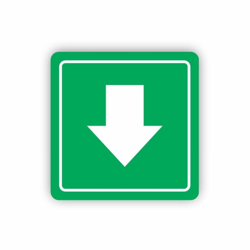 Green Arrow Symbolic Sign - Printed on White ACP (150 x 150mm)