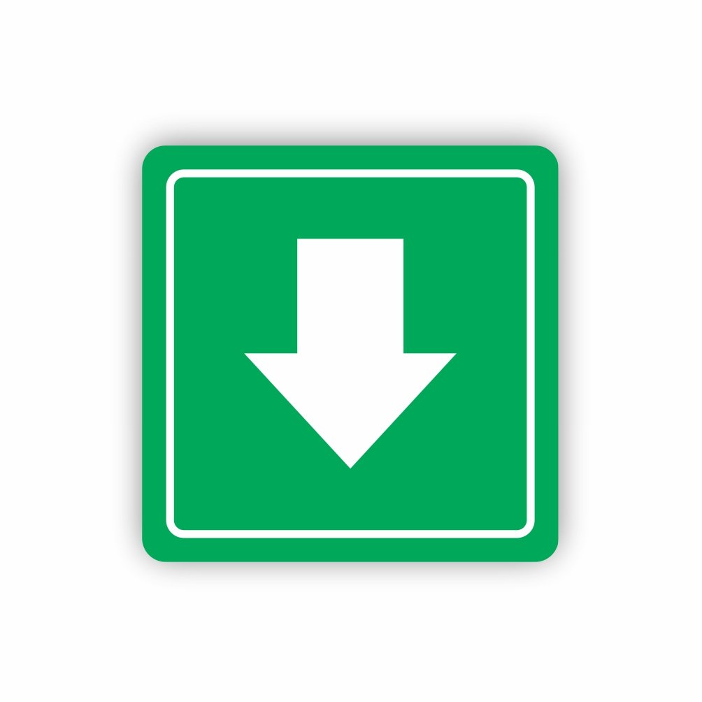 Green Arrow Symbolic Sign - Printed on White ACP (150 x 150mm)