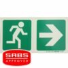 Photoluminescent 190MM Safety Sign - E1-Running Man+Arrow Right