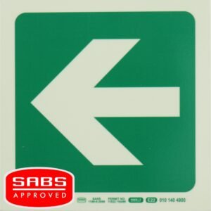 Photoluminescent 190MM Safety Sign - E22-Arrow Left