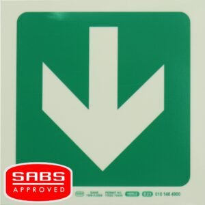 Photoluminescent 190MM Safety Sign - E23-Arrow Down