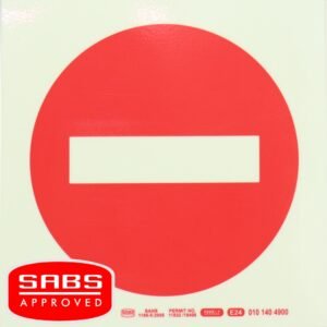 Photoluminescent 190MM Saftey Sign - NO ENTRY Symbol