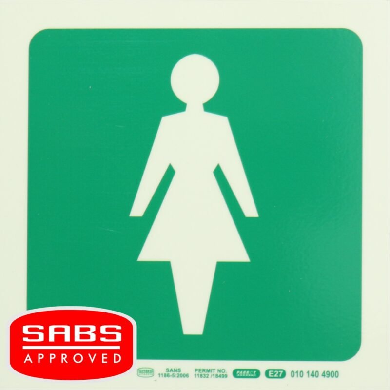 Photoluminescent 190MM Safety Sign - E27-Female Symbol