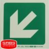 Photoluminescent 190MM Safety Sign - E30-Diagonal Arrow Down AND Left