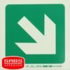 Photoluminescent 190MM Safety Sign - E31-Diagonal Arrow Down AND Right