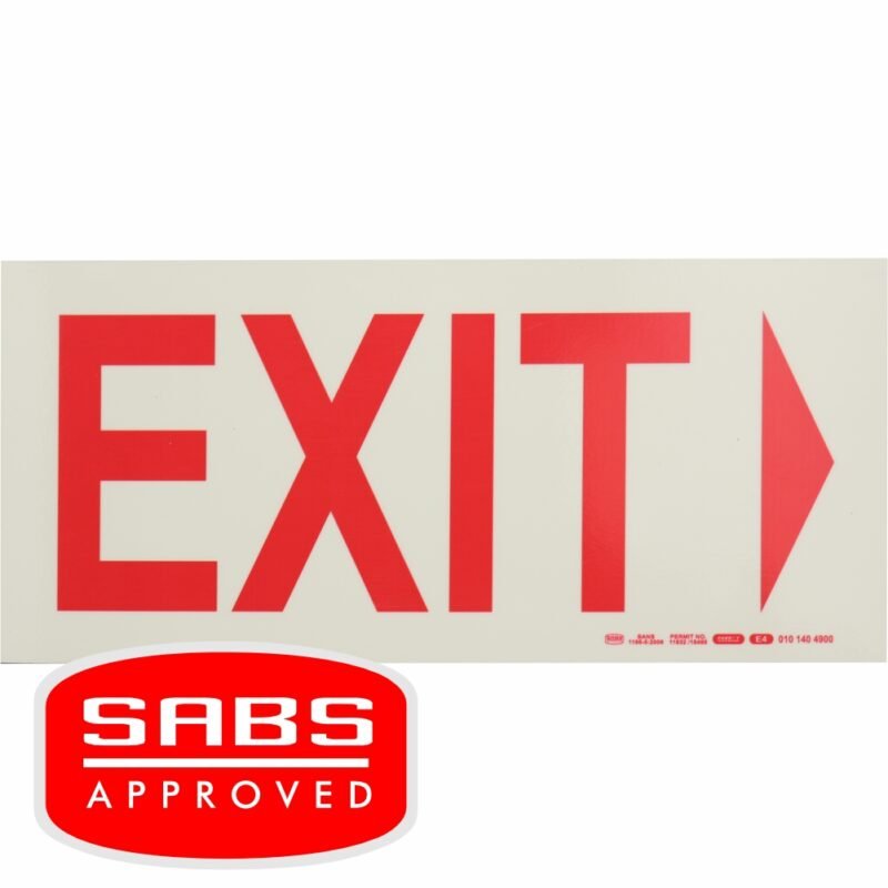 Photoluminescent 190MM Safety Sign - E4 Arrow Left Exit