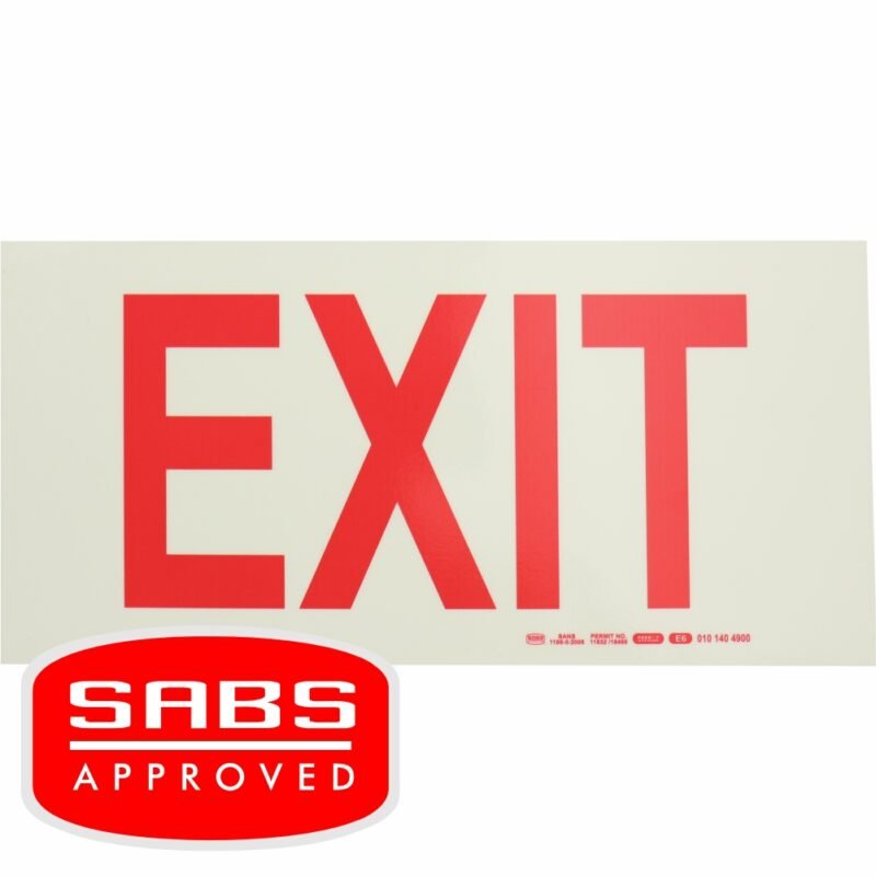 Photoluminescent 190MM Safety Sign - E6-Exit