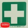 Photoluminescent 190MM Safety Sign - E7-Green Cross
